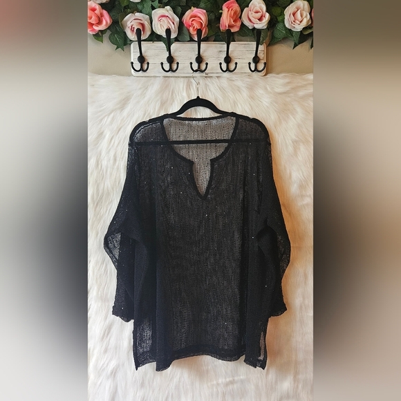 Vintage Sequined Sheer Knit Swim Cover Up - Picture 3 of 7